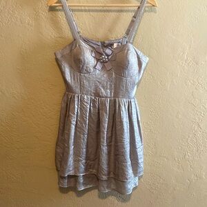 XXI Dress Silver Shimmer Mini Dress Size Medium